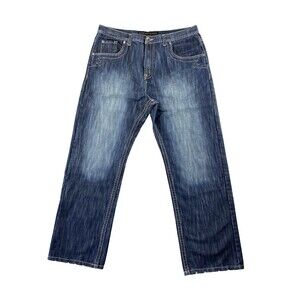 Brooklyn Xpress Jeans 39x31 Blue Denim Baggy Skater Loose Distressed Tag 42x34